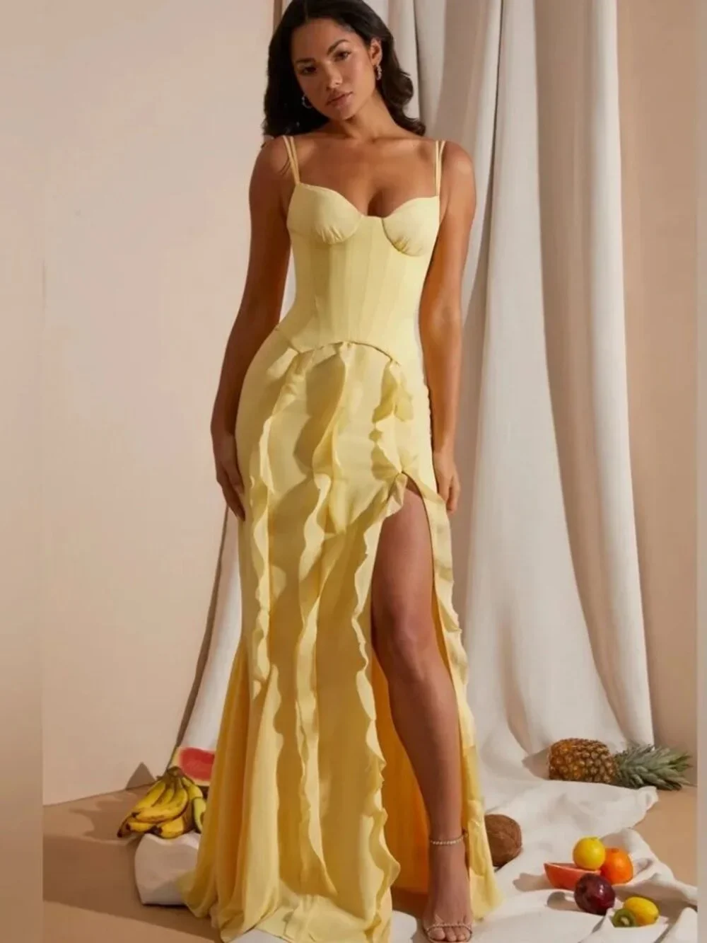 NWT Butter Yellow  Wedding Guest Dress (UK: 8, US: 4)